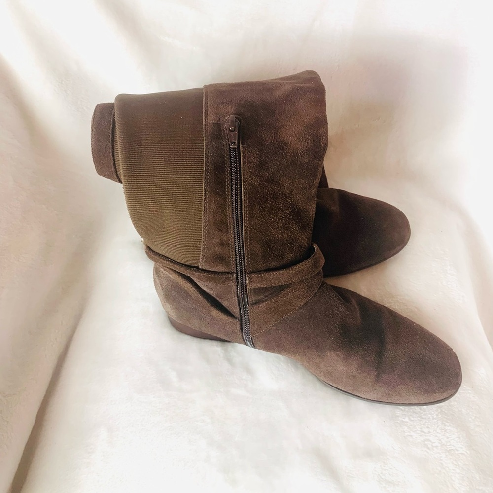 Antonio Melani Women Brown Suede Tall Over the Knee Boots Buckle - Picture 10 of 13